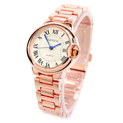 Brand New Rose Gold Geneva Watch Geneva Womens Rose Gold-Tone T-Bar Bangle Watch Boxed Set  main image 3